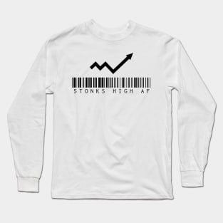 Stonks High AF Meme Long Sleeve T-Shirt